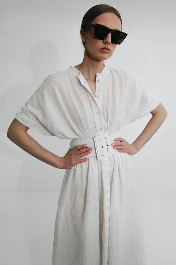 Salvia Linen Dress - Ivory