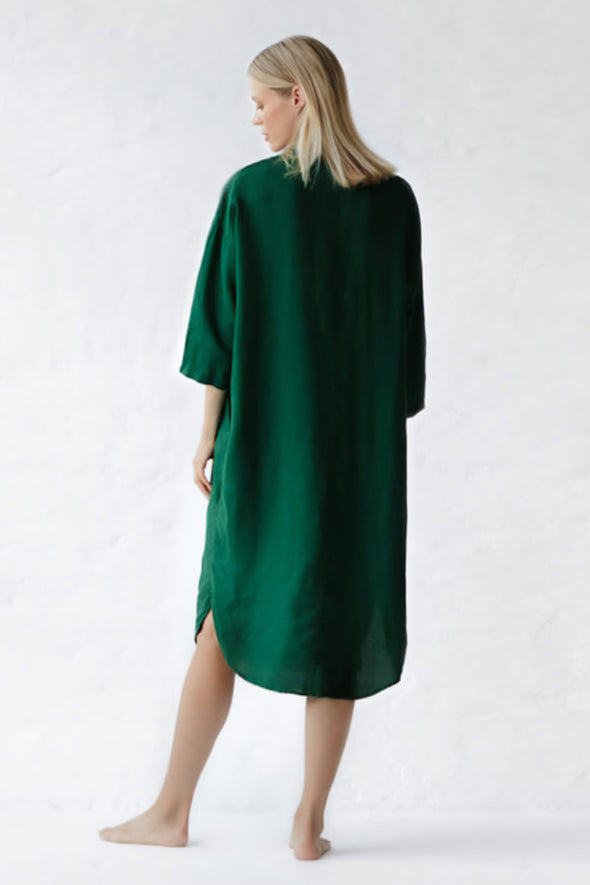 Shirt Dress with Pockets - Green